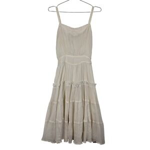 VTG Gunne Sax Womens‎ Small White Tiered Prairie Dress 70s Cottagecore Flaws